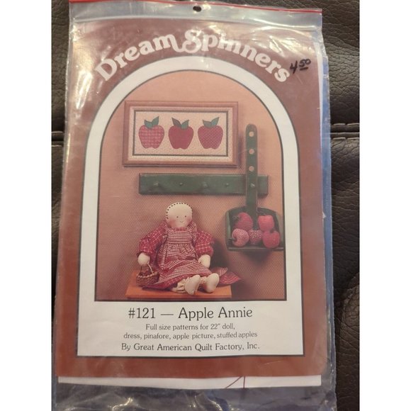 1986 Dream Spinners #121 Apple Annie 22" Doll Clothes/Picture Pattern Read - Picture 1 of 4